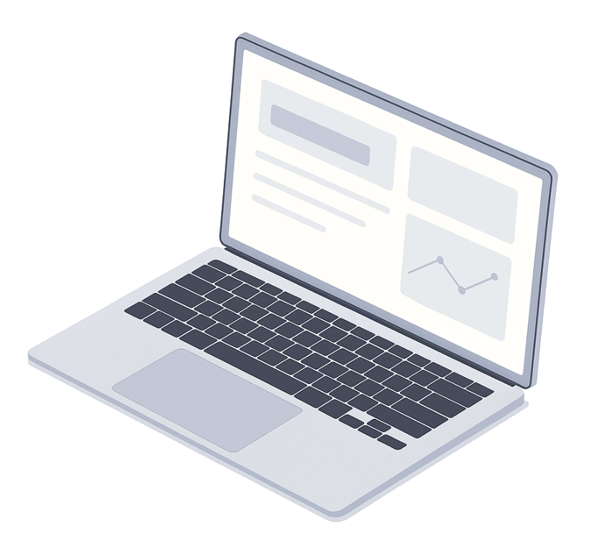 Isometric illustration of a modern laptop